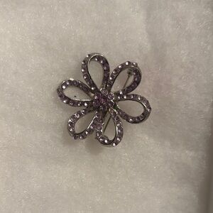 Elegant Purple Flower Brooch